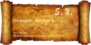 Stenger Norbert névjegykártya