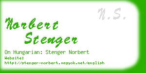 norbert stenger business card